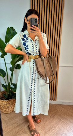 Sukienka szmizjerka boho midi
