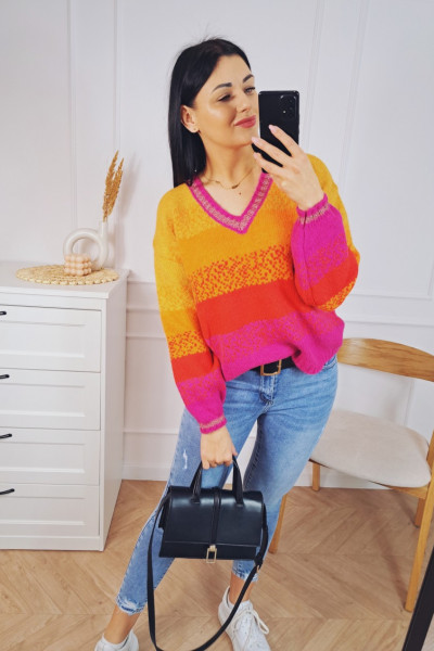 Sweter multicolor pink 2