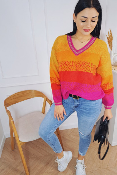 Sweter multicolor pink 3