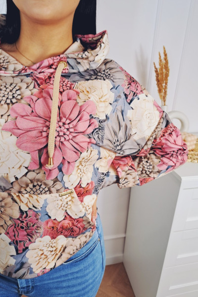 Pre order 6.02 Bluza kwiaty kaptur 1