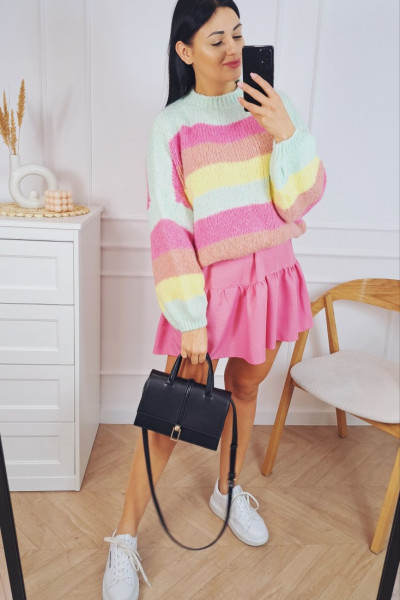 Sweter pasy pastel