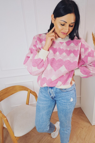 Sweter pink heart