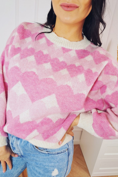 Sweter pink heart 2