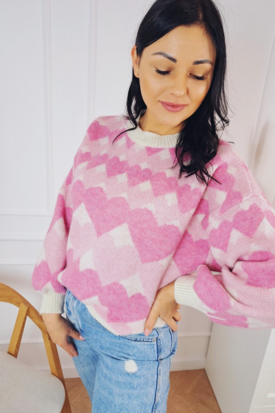 Sweter pink heart 3