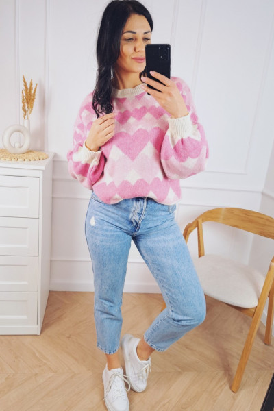 Sweter pink heart 4