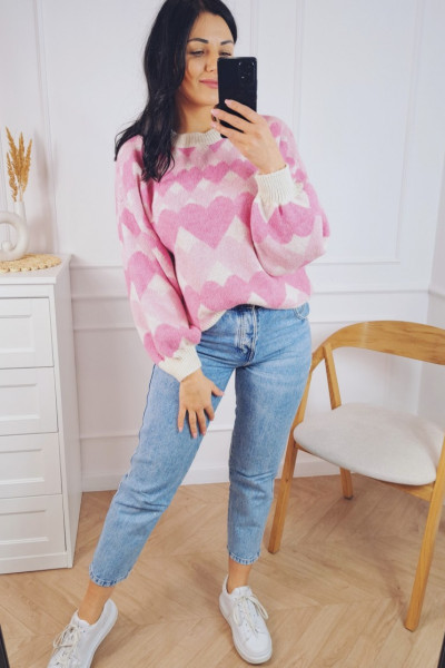 Sweter pink heart 5