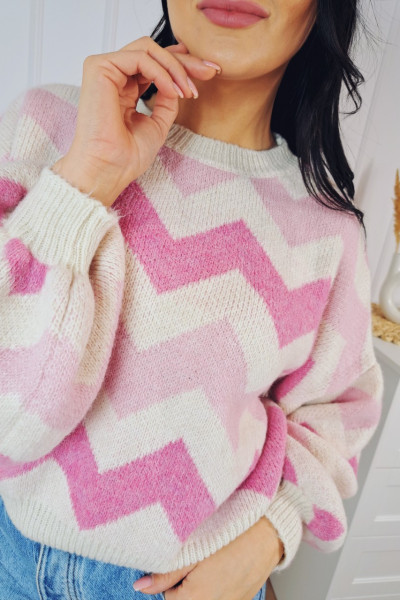 Sweter pink zygzak 4