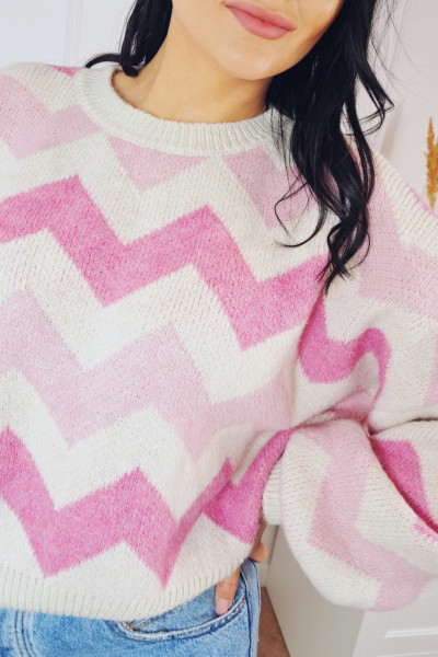 Sweter pink zygzak 5