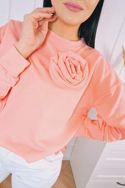 Pre order Bluza z odpinaną różą morela 5