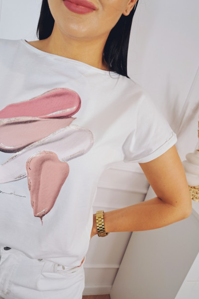 T-shirt z aplikacją pink