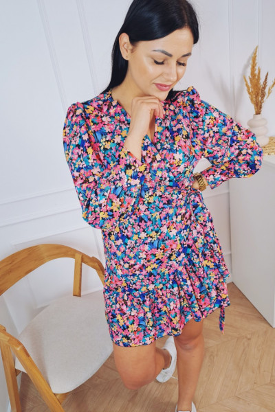 Sukienka kopertowa multicolor