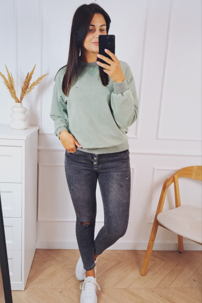 Jeansy modelujące przetarcia grafit 1