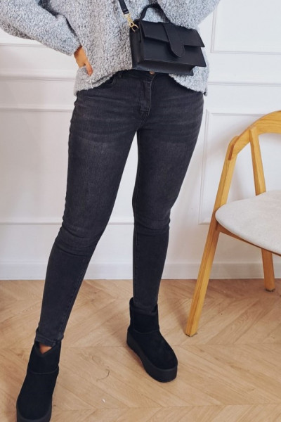 Spodnie jeansy elastyczne szarość