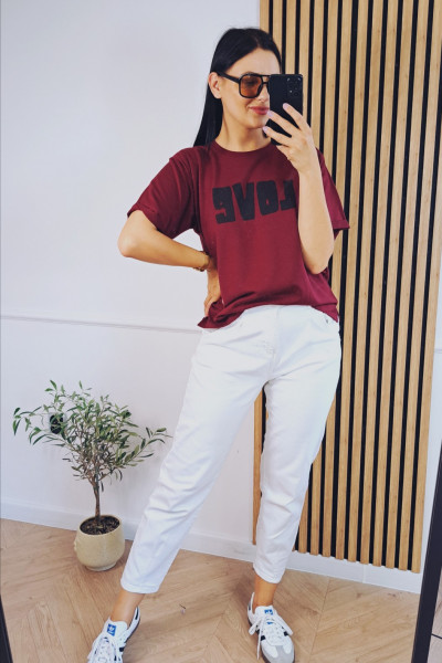 T-shirt love bordo 3