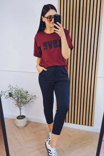 T-shirt love bordo 4