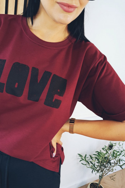 T-shirt love bordo 5