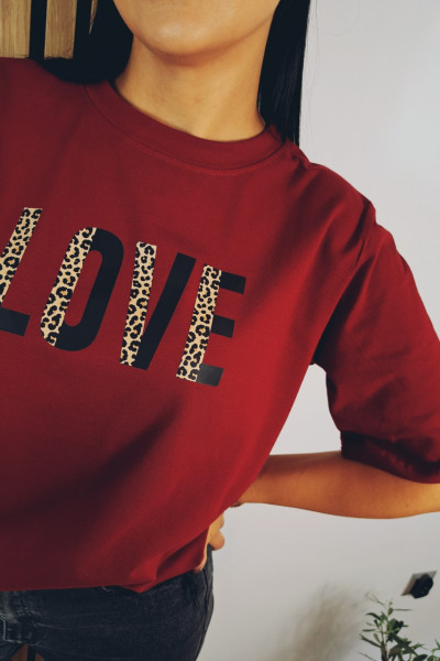 T-shirt love bordo