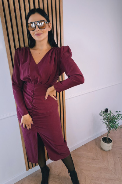 Sukienka premium bordo midi wiskoza 5