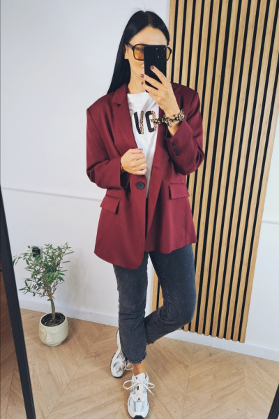 Marynarka oversize bordo 2