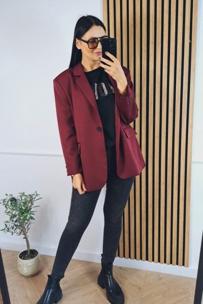 Marynarka oversize bordo 3