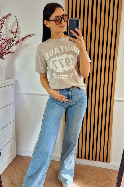 T-shirt vintage beż 3