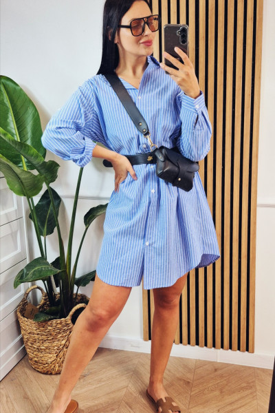 Sukienka koszulowa w paski blue 1