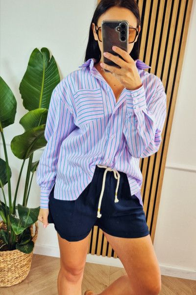 Koszula pasy blue pink