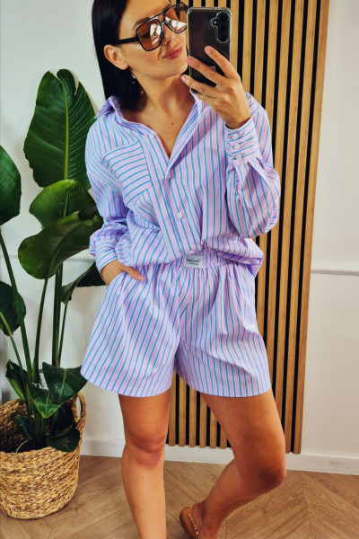 Szorty pasy blue pink