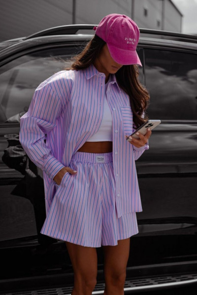 Szorty pasy blue pink 4