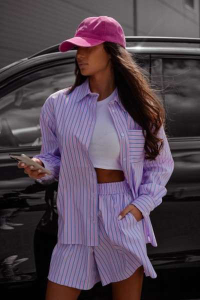 Szorty pasy blue pink 6