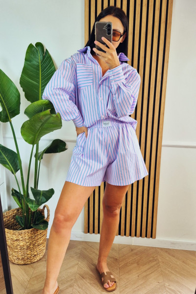 Koszula pasy blue pink 7
