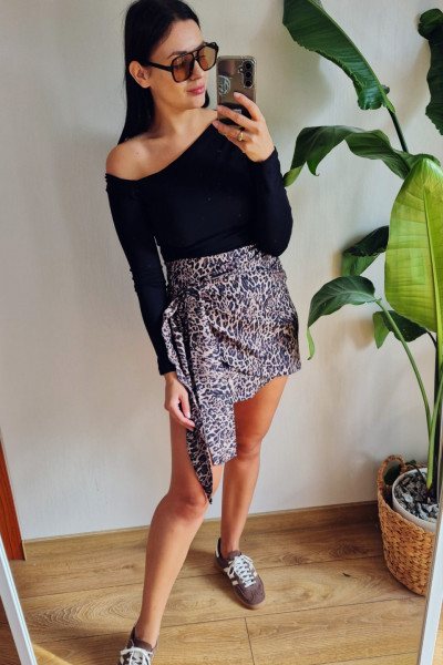 Spódnica wiązana panterka