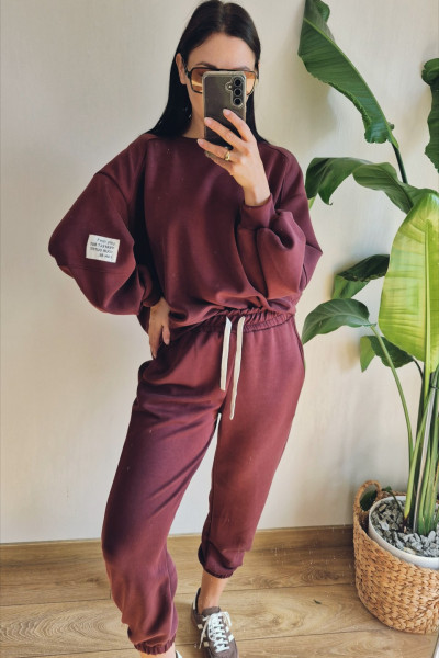 Komplet dresowy bordo