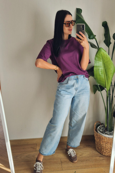 T-shirt basic bakłażan 4