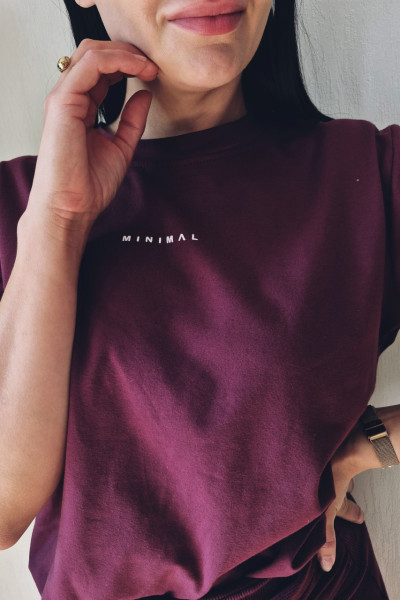 T-shirt minimal bakłażan 2