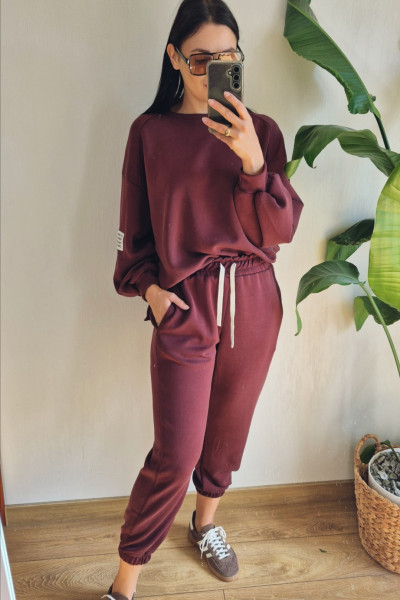 Komplet dresowy bordo 3