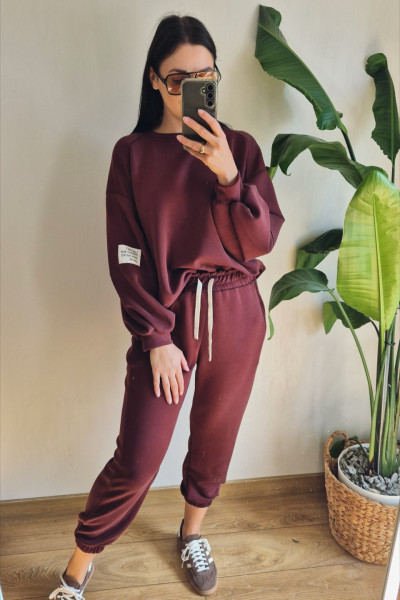Komplet dresowy bordo 4