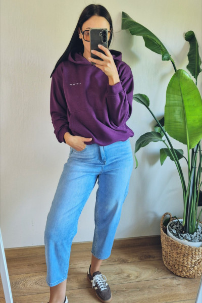 Bluza z kapturem bakłażan