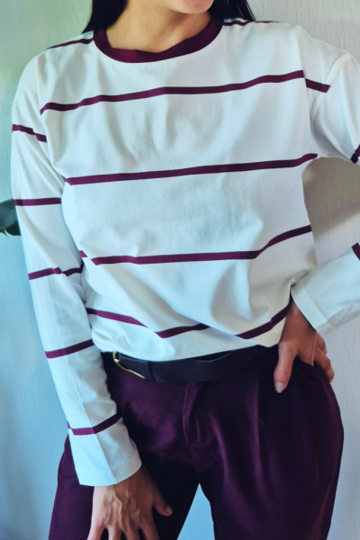 longsleeve paski bakłażan 3