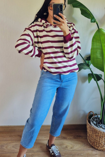 Bluza z kapturem bakłażan 3