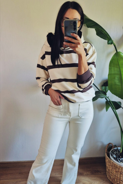 Bluza w pasy czekolada