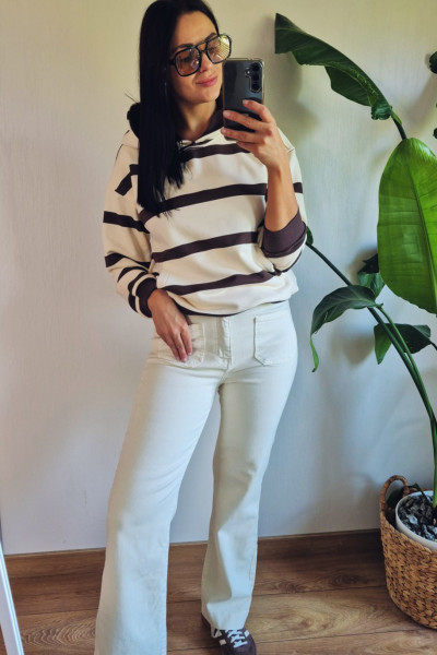 Bluza w pasy czekolada 1