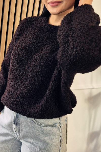 Sweter bukla czekolada