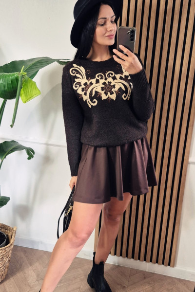 Sweter etno czekolada 3