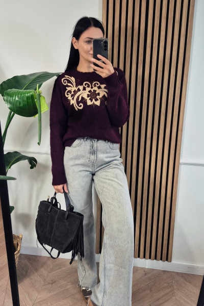 Sweter etno czekolada 5