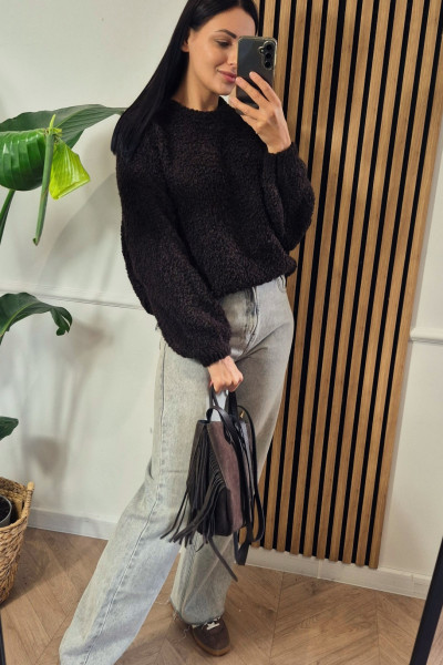 Sweter bukla czekolada 1
