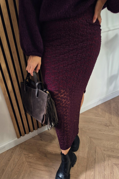 Spódnica burgund koronka 6
