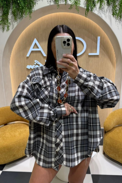 KOszula w kratę oversize premium 1