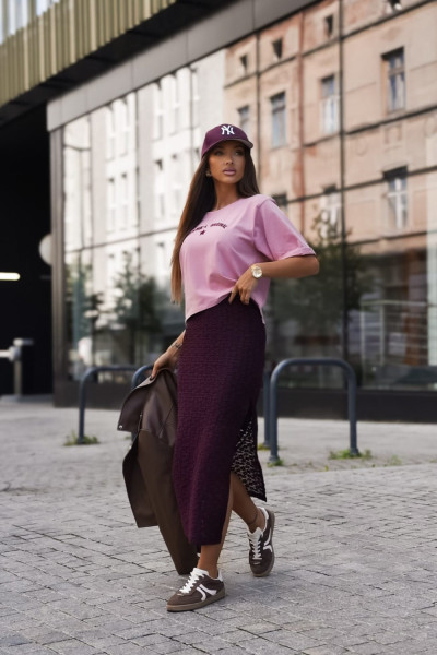 Spódnica burgund koronka 8